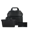 Ensemble parents - Sac à couches + Console de pousette + Protège carnet noir