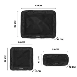 Ensemble voyage - Grande valise d'enregistrement + moyenne valise d'enregistrement + Valise de cabine noir