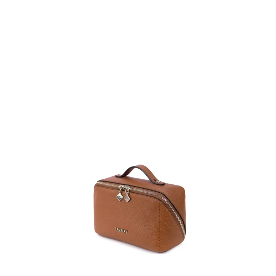 La Jolie - Trousse à maquillage en cuir vegan affogato