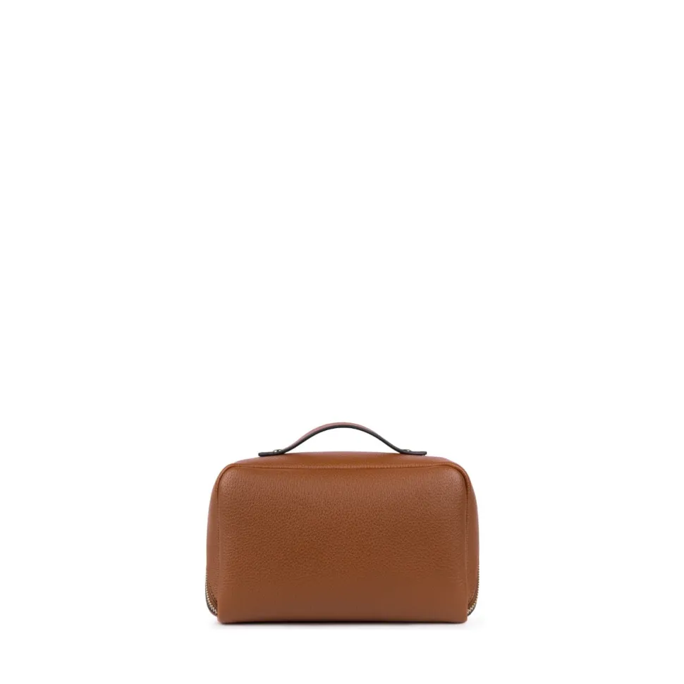 La Jolie - Trousse à maquillage en cuir vegan affogato
