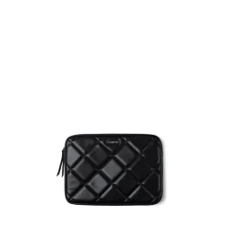 La Juliette - Pochette d’ordinateur matelassée en cuir vegan noire (13 pouces)