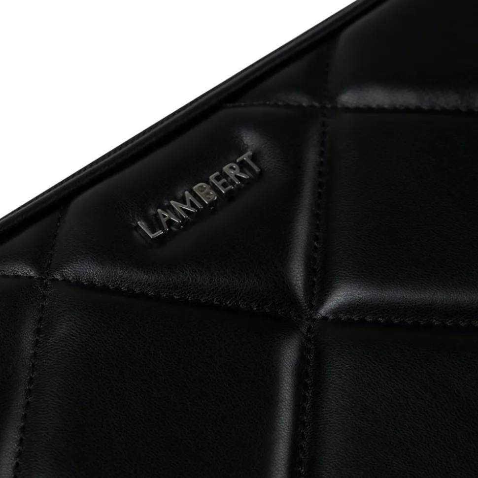 La Juliette - Pochette d’ordinateur matelassée en cuir vegan noire (13 pouces)