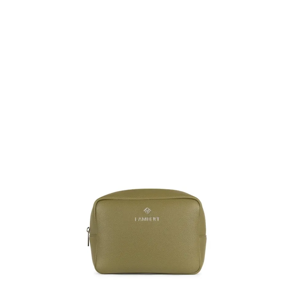 La Zoe - Trousse de toilette en cuir vegan olive