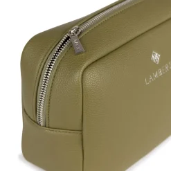La Zoe - Trousse de toilette en cuir vegan olive