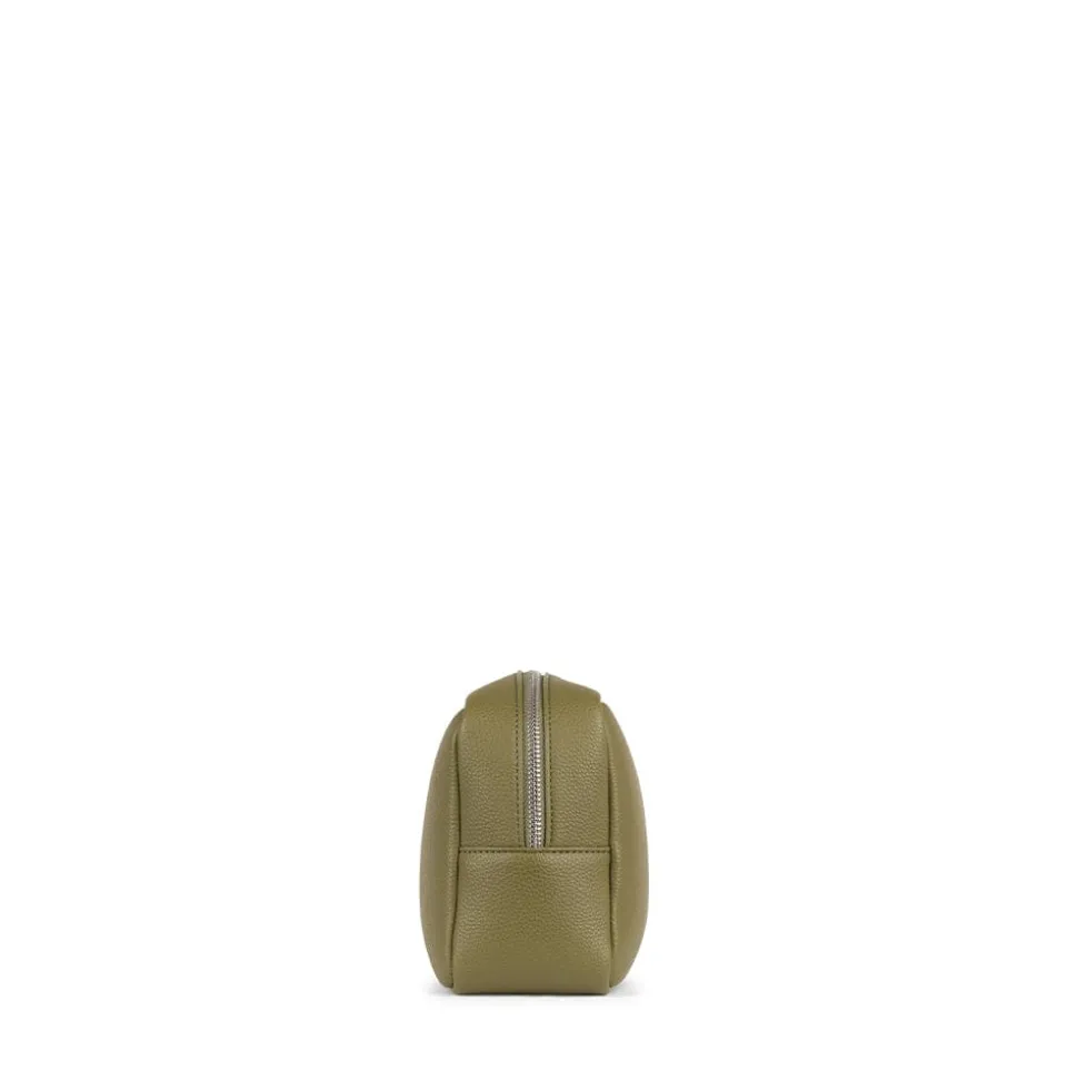 La Zoe - Trousse de toilette en cuir vegan olive