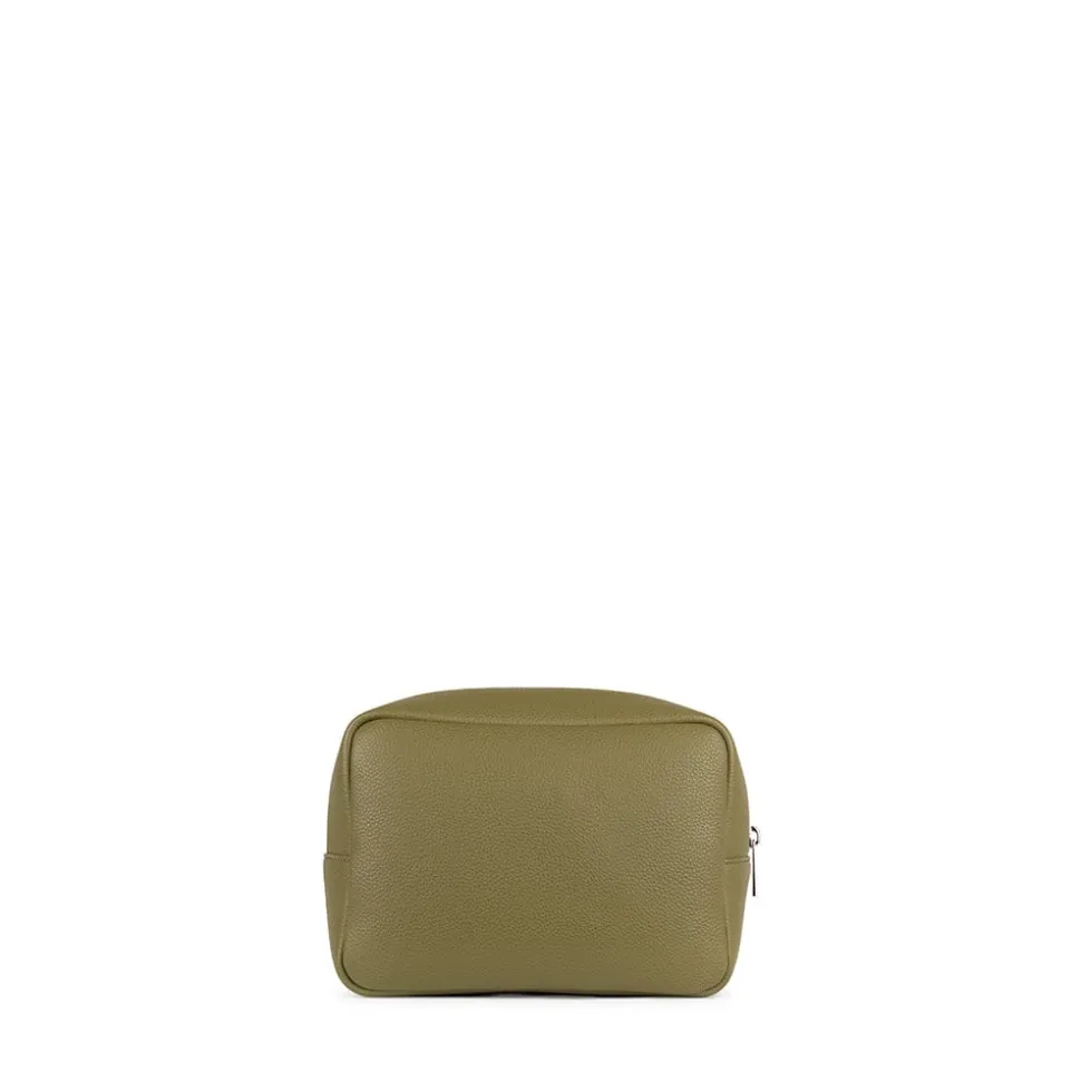 La Zoe - Trousse de toilette en cuir vegan olive