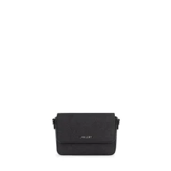 Le Aimee - Sac à main 2-en-1 en cuir vegan noir brillant