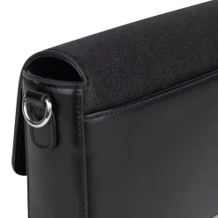 Le Aimee - Sac à main 2-en-1 en cuir vegan noir brillant