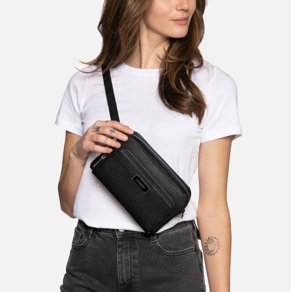 Le Ana - Sac à main 3-en-1 en cuir vegan recyclé noir