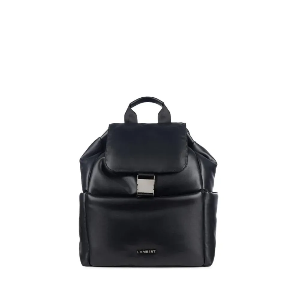 Le Averi - Sac à dos en cuir vegan recyclé puffy noir