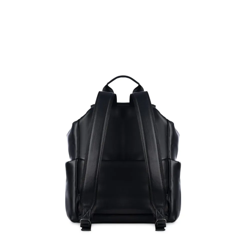 Le Averi - Sac à dos en cuir vegan recyclé puffy noir