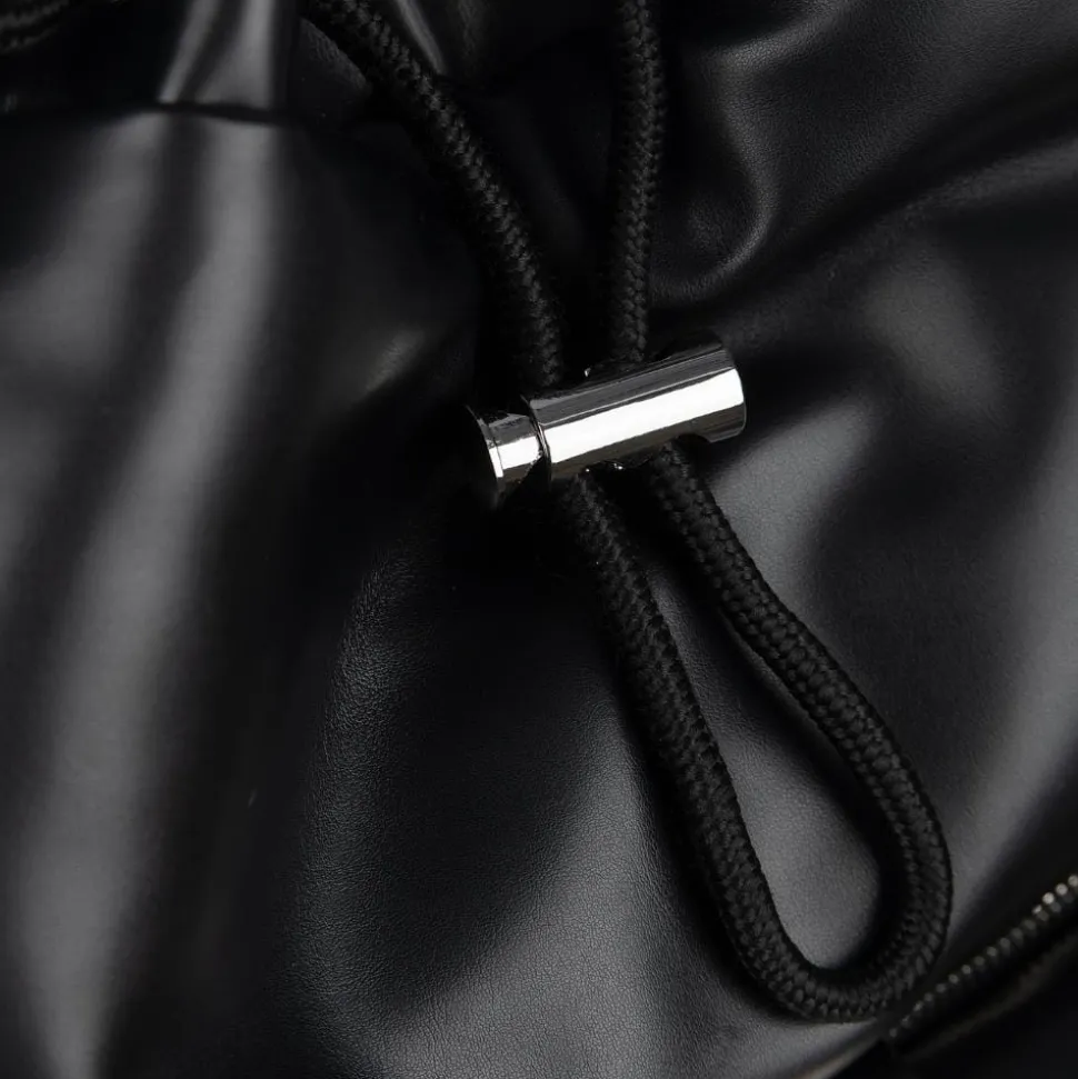 Le Averi - Sac à dos en cuir vegan recyclé puffy noir