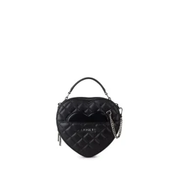 Le Cailli - Sac à main coeur 2-en-1 en cuir vegan noir