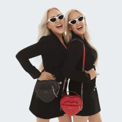 Le Cailli - Sac à main coeur 2-en-1 en cuir vegan noir