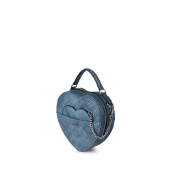 Le Cailli - Sac à main coeur 2-en-1 en cuir vegan denim