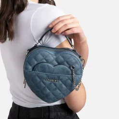 Le Cailli - Sac à main coeur 2-en-1 en cuir vegan denim