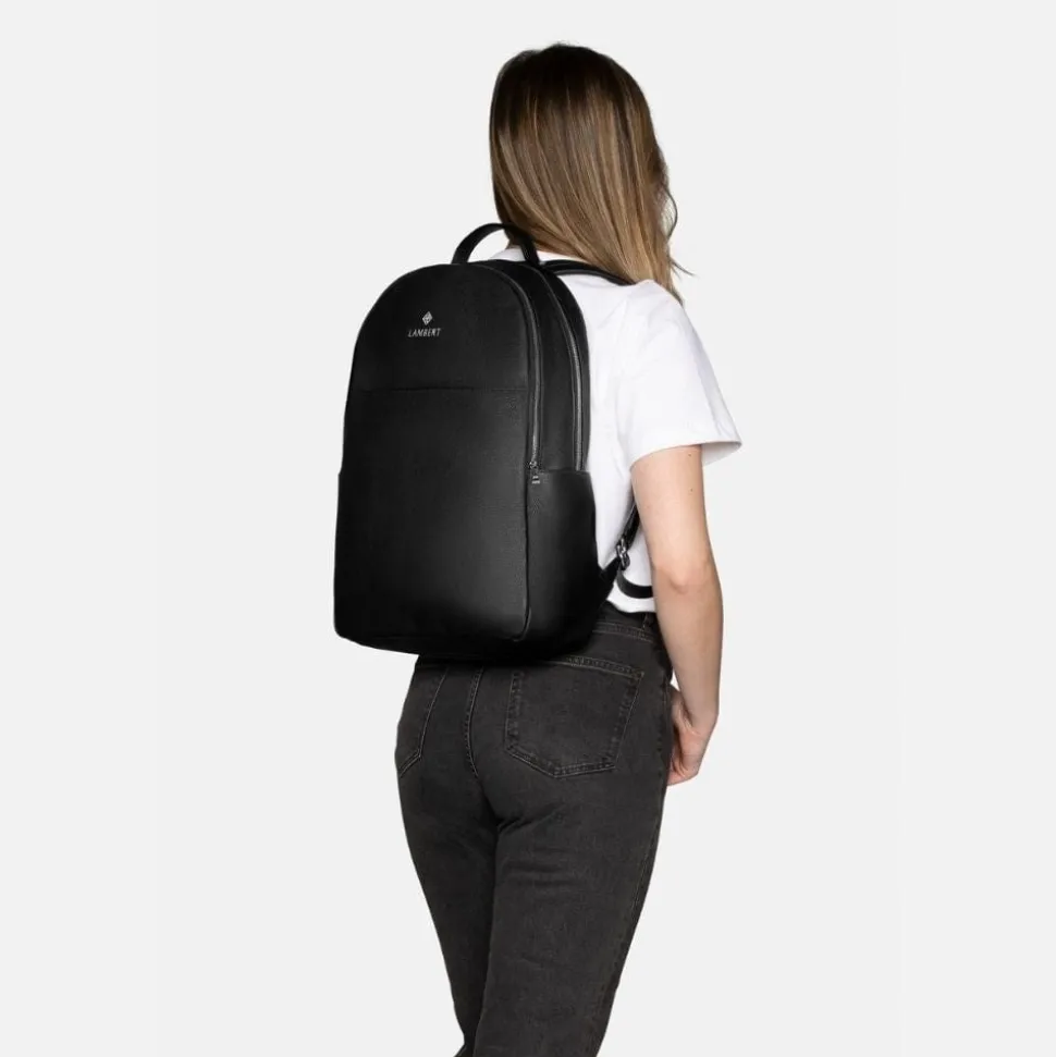 Le Charles - Sac à dos en cuir vegan noir