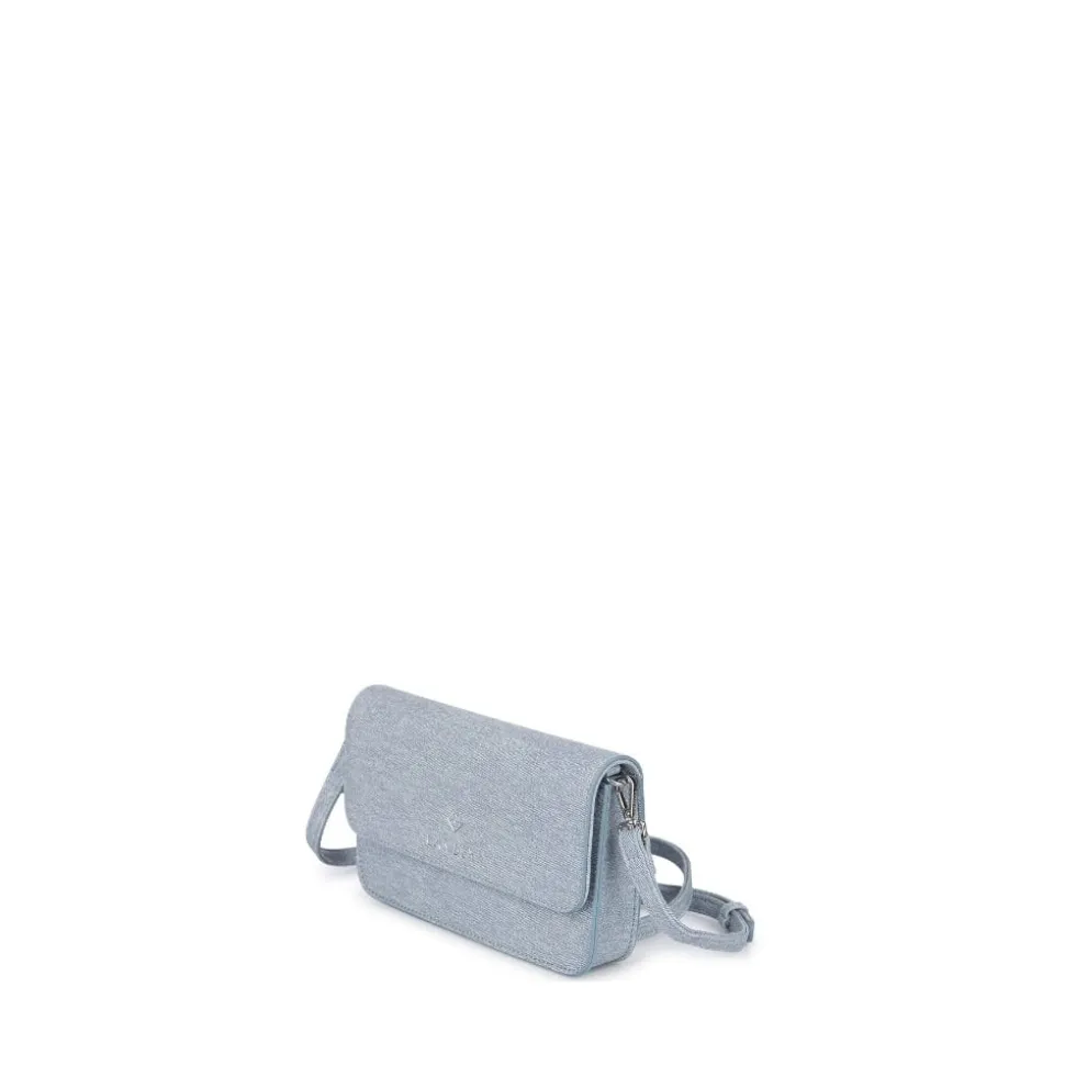 Le Gabrielle - Sac à main 3-en-1 en cuir vegan light denim