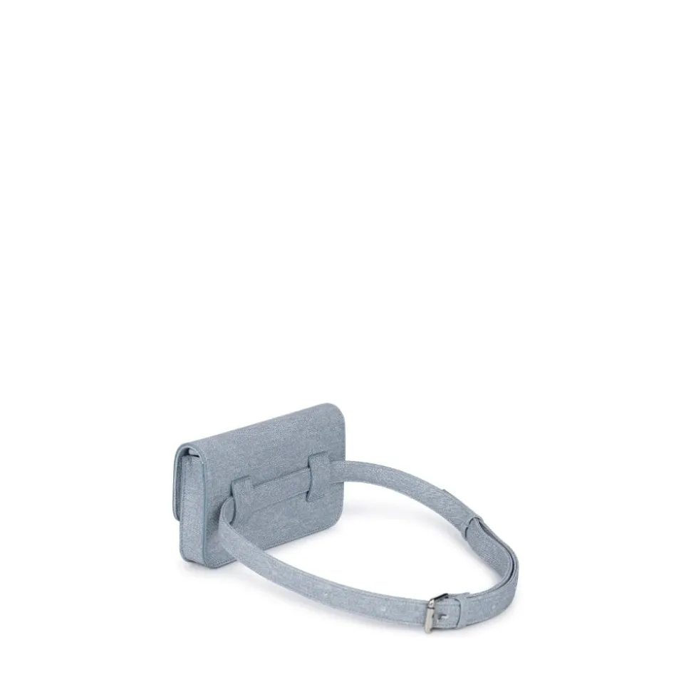 Le Gabrielle - Sac à main 3-en-1 en cuir vegan light denim