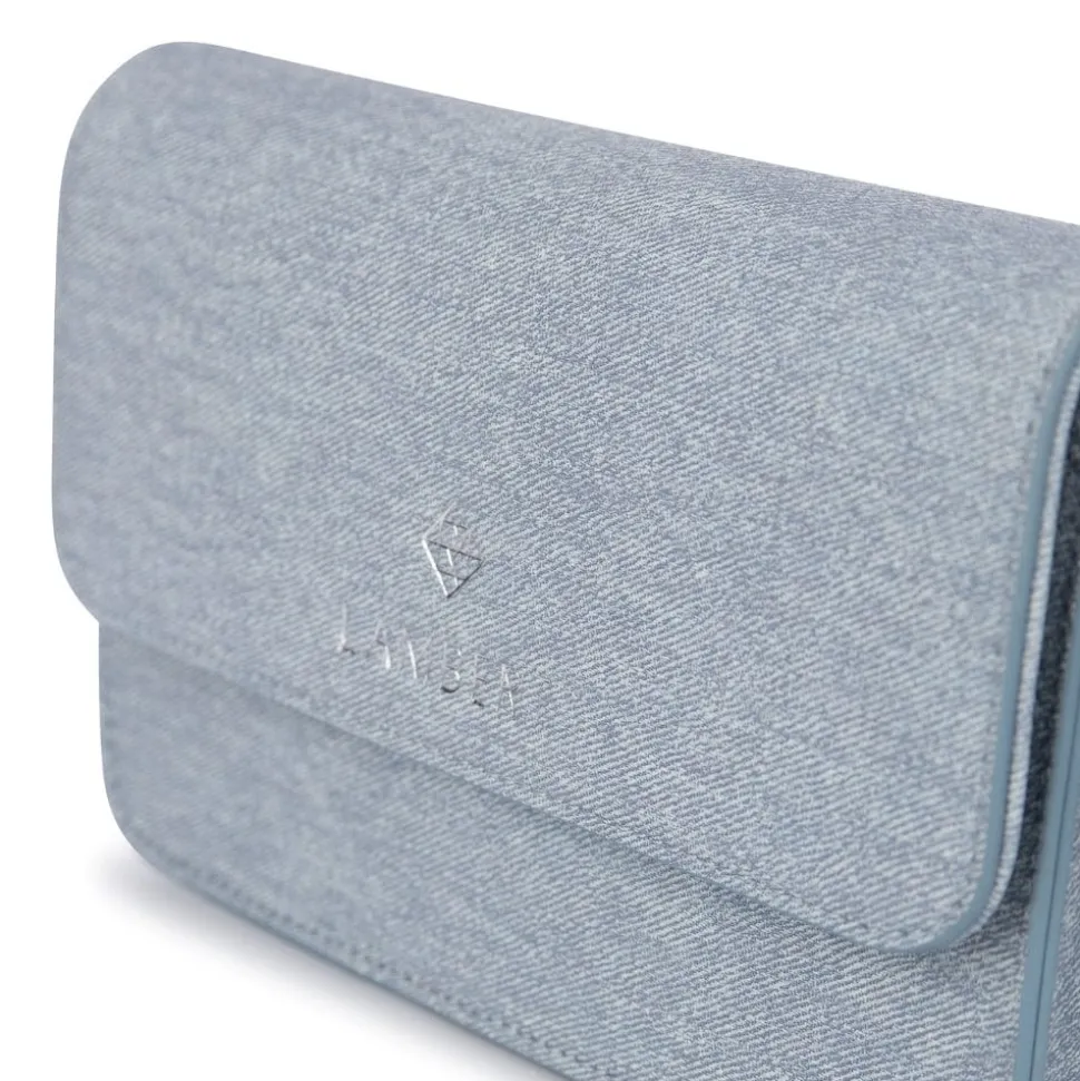 Le Gabrielle - Sac à main 3-en-1 en cuir vegan light denim