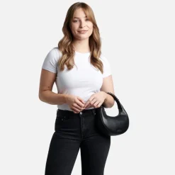 Le Hailey - Sac à main 2-en-1 en cuir vegan noir