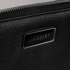Le Ines - Étui à passeport familial en cuir vegan noir recyclé