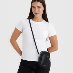 Le Izzy - Sac à bandoulière en cuir vegan noir