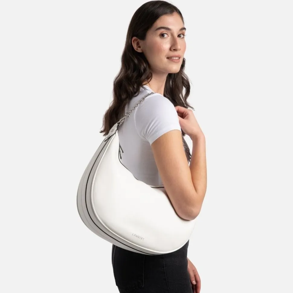 Le Jenny - Sac à main hobo en cuir vegan pearl