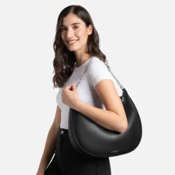 Le Jenny - Sac à main hobo en cuir vegan noir