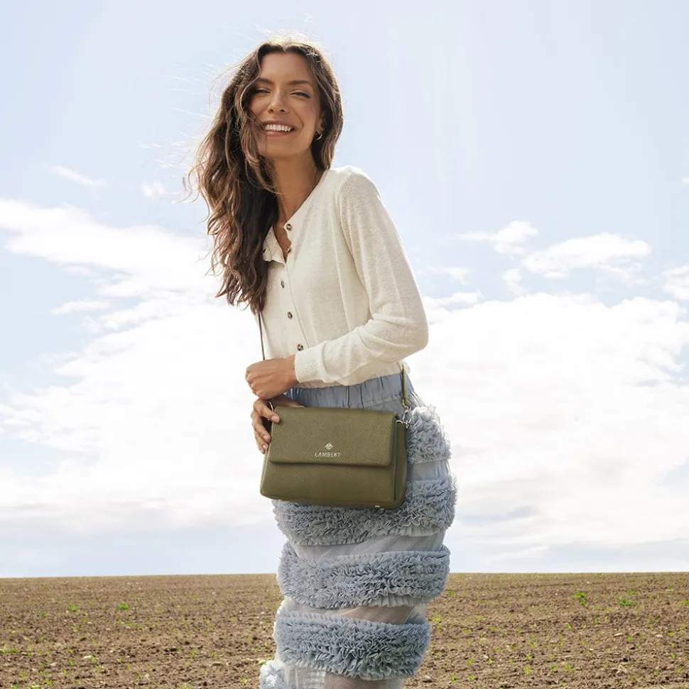 Le Judy - Sac à main bandoulière en cuir vegan olive