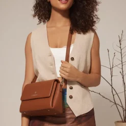 Le Judy - Sac à main bandoulière en cuir vegan affogato recyclé