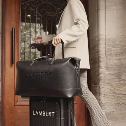 Le June - Sac de voyage fourre-tout en cuir vegan noir recyclé