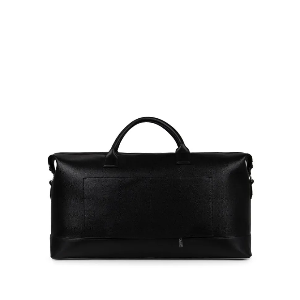 Le June - Sac de voyage fourre-tout en cuir vegan noir recyclé