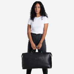 Le June - Sac de voyage fourre-tout en cuir vegan noir recyclé