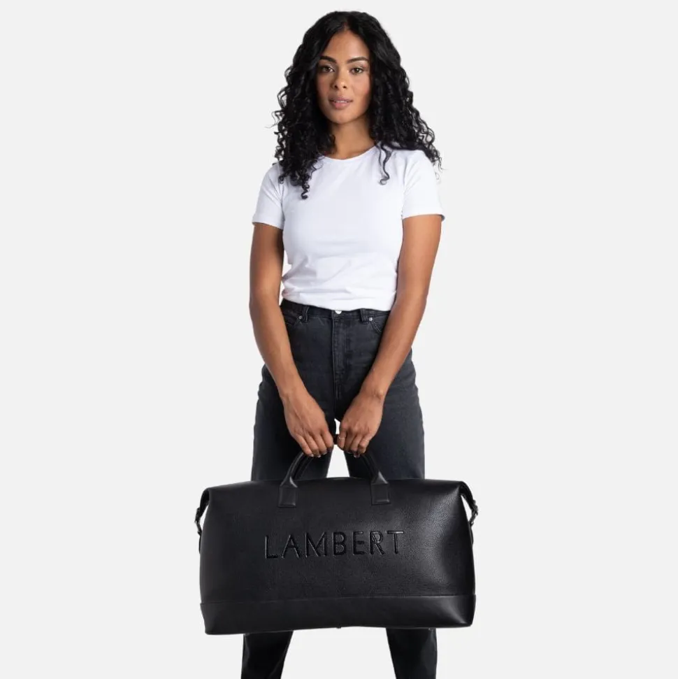 Le June - Sac de voyage fourre-tout en cuir vegan noir recyclé