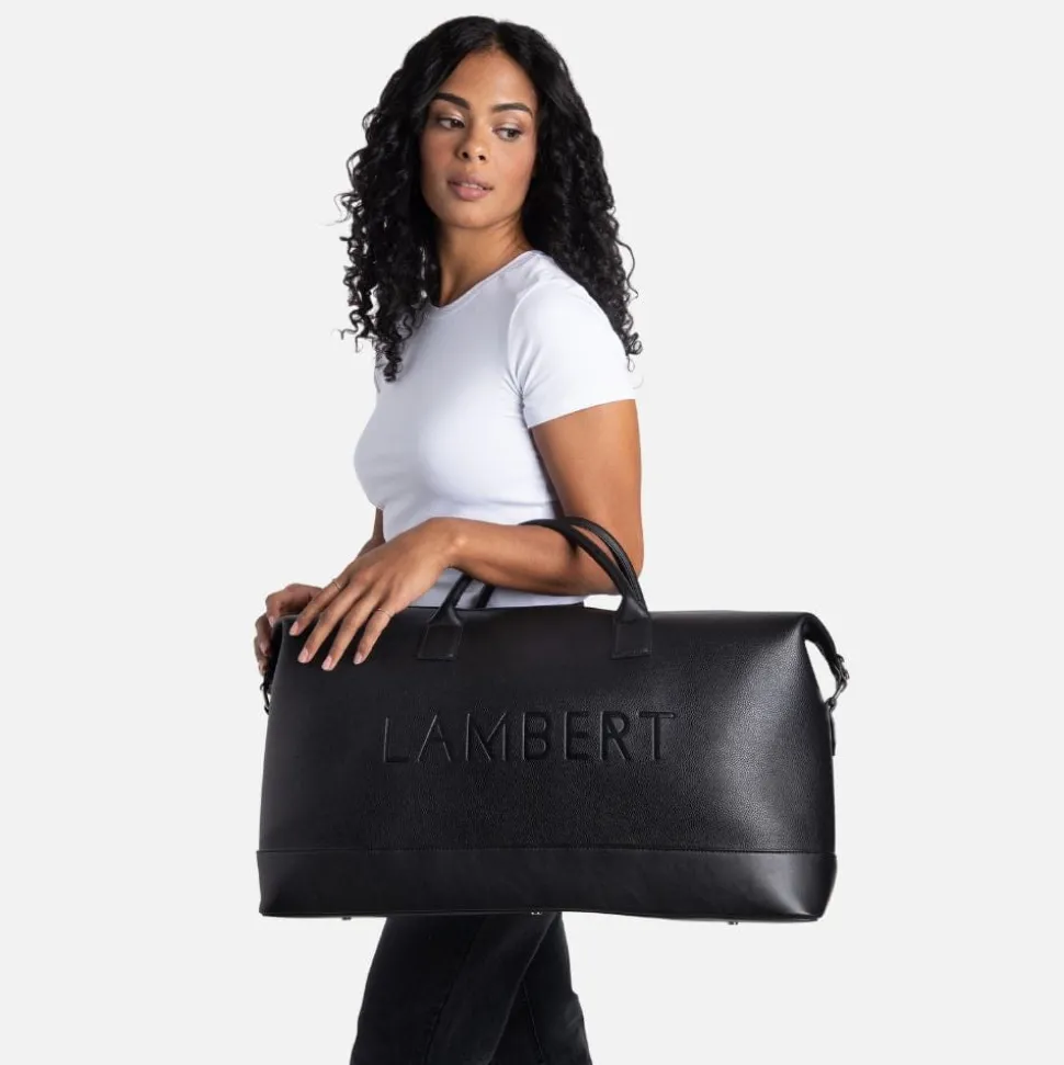 Le June - Sac de voyage fourre-tout en cuir vegan noir recyclé