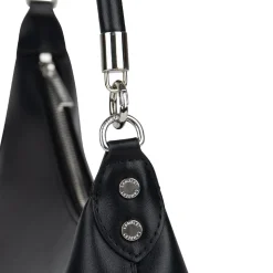 Le Kelsie - Sac à main asymétrique 2-en-1 en cuir vegan noir