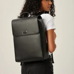 Le Lydia - Sac à dos en cuir vegan noir recyclé
