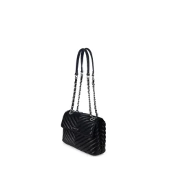 Le Madelyn - Sac à main 2-en-1 en cuir vegan noir