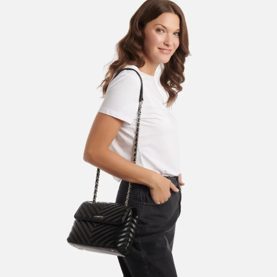 Le Madelyn - Sac à main 2-en-1 en cuir vegan noir