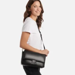 Le Mallow - Sac à main 2-en-1 en cuir vegan noir