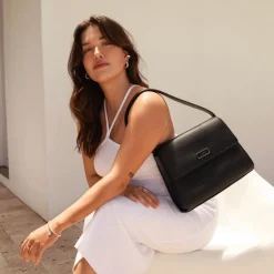 Le Marlene - Sac à main 3-en-1 en cuir vegan noir