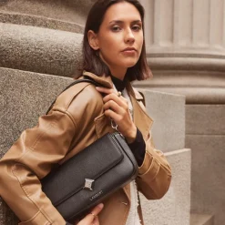 Le Mathilda - Sac à main 2-en-1 en cuir vegan noir