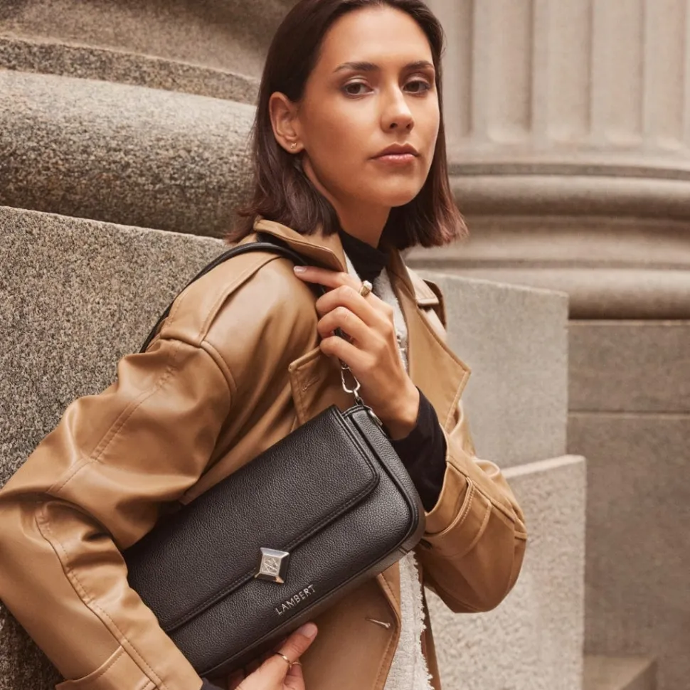 Le Mathilda - Sac à main 2-en-1 en cuir vegan noir