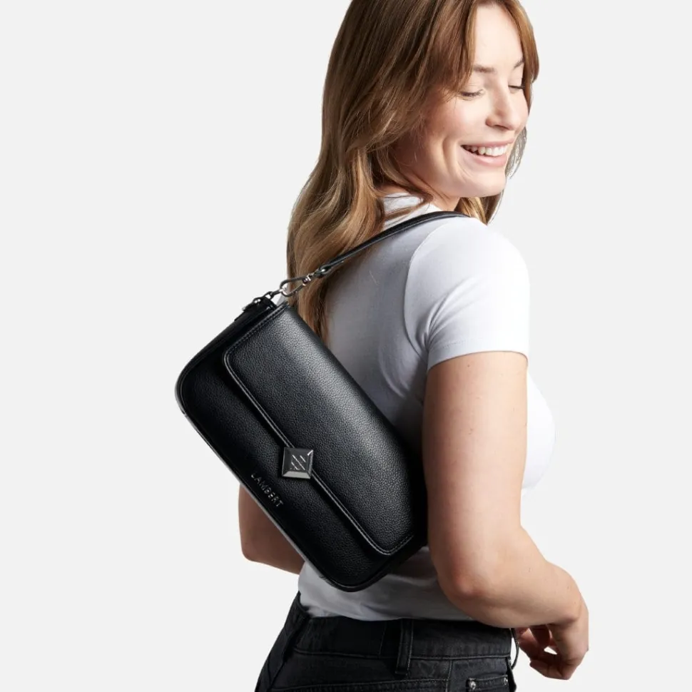 Le Mathilda - Sac à main 2-en-1 en cuir vegan noir