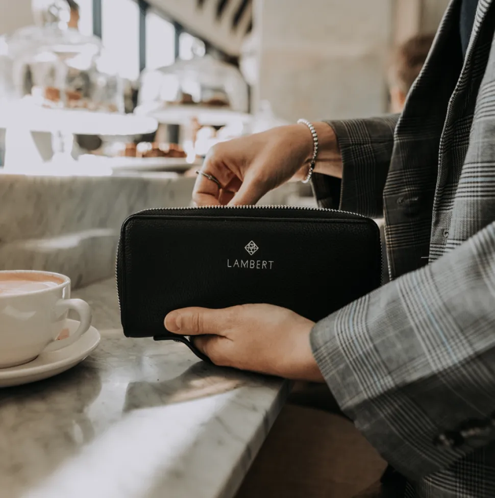 Le Meli - Portefeuille en cuir vegan noir
