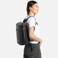 Le Mia - Sac à couches en cuir vegan noir