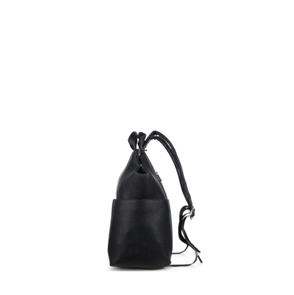 Le Nala - Sac à couches en cuir vegan noir recyclé