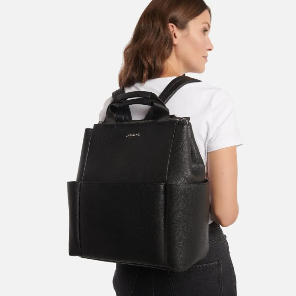 Le Nala - Sac à couches en cuir vegan noir recyclé
