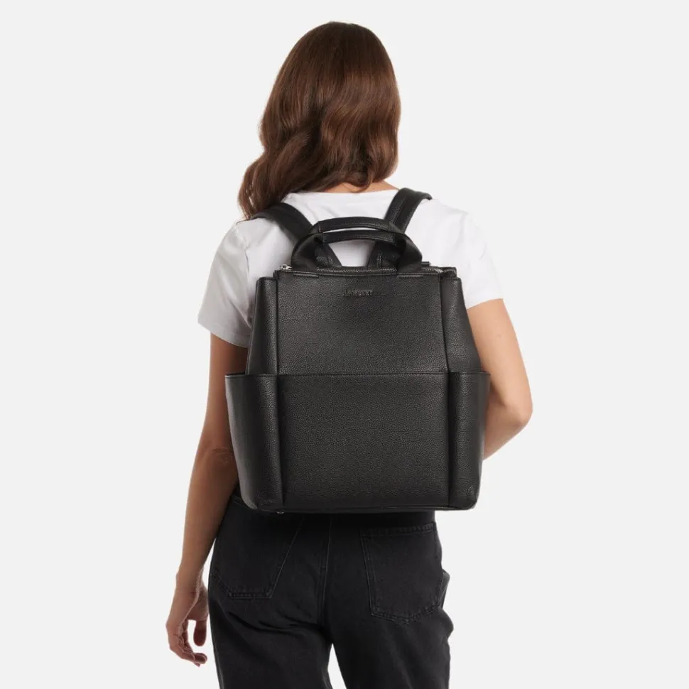 Le Nala - Sac à couches en cuir vegan noir recyclé